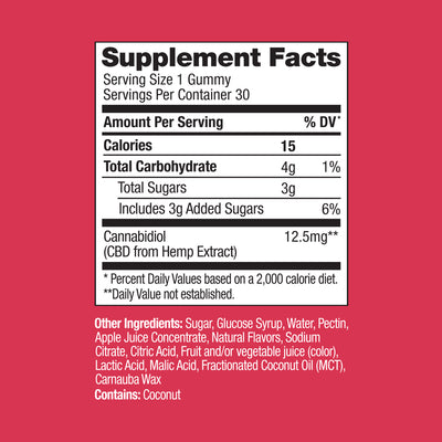 Daily CBD Gummies Red Raspberry - 30 Count